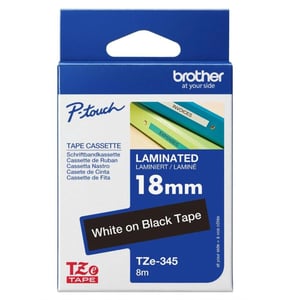 Brother TZe-345 18mm White on Black Laminated Tapes