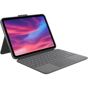 Logitech Combo Touch Detachable Keyboard Case for iPad (10th Gen) with Large Precision Trackpad Oxford Grey English/Arabic- 920-011433