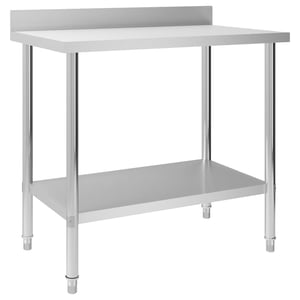 

vidaXL Kitchen Work Table With Backsplash 100*60*93 cm