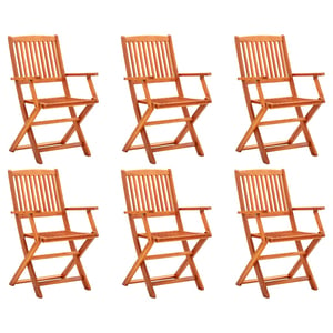 

vidaXL Folding Garden Chairs 6 pcs Solid Eucalyptus Wood