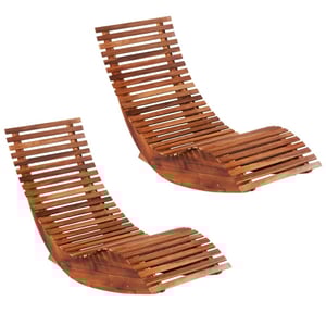 

vidaXL Rocking Sun Loungers 2 pcs Acacia Wood