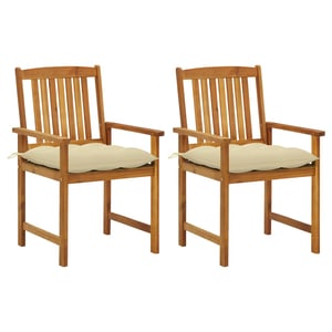 

vidaXL Garden Chairs with Cushions 2 pcs Solid Acacia Wood
