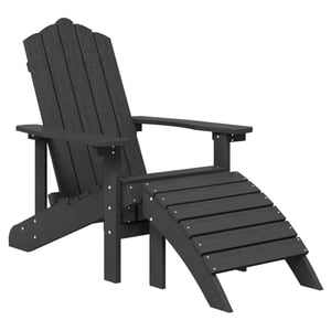 

vidaXL Garden Adirondack Chair with Footstool HDPE Anthracite