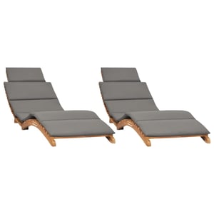 

vidaXL Sun Loungers 2 pcs with Cushions Solid Wood Teak