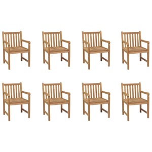vidaXL Outdoor Chairs 8 pcs Solid Teak Wood