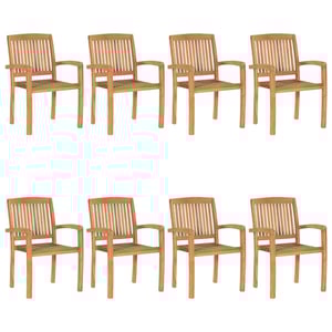 

vidaXL Stacking Garden Chairs 8 pcs Solid Teak Wood