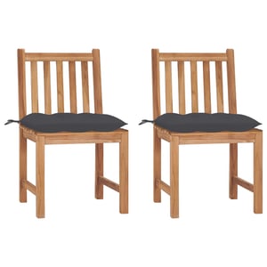 

vidaXL Garden Chairs 2 pcs with Cushions Solid Teak Wood