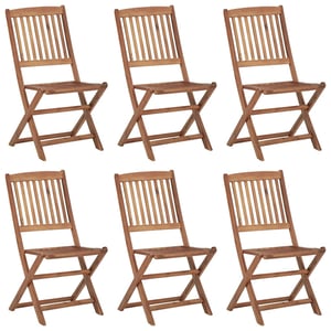 

vidaXL Folding Outdoor Chairs 6 pcs Solid Acacia Wood
