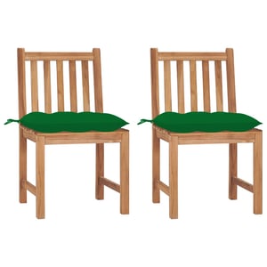 

vidaXL Garden Chairs 2 pcs with Cushions Solid Teak Wood