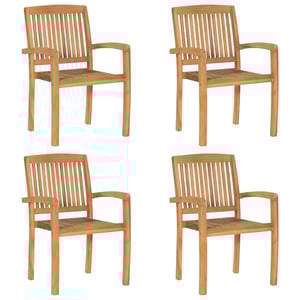 

vidaXL Stacking Garden Chairs 4 pcs Solid Teak Wood