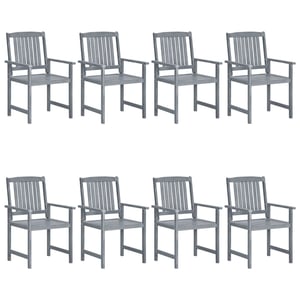 

vidaXL Garden Chairs 8 pcs Solid Acacia Wood Grey