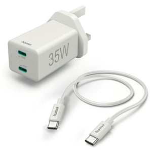 

Hama UK Mini Charger Kit 2 x USB-C 35W White