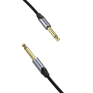 VENTION Cotton Braided 6.5mm Male to Male Audio Cable 1M Gray Aluminum Alloy Type- BASHF