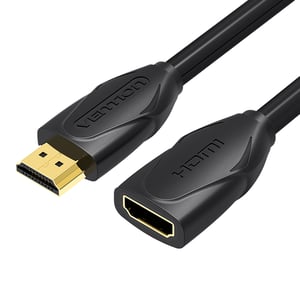 VENTION Cotton Braided 3.5mm Audio Extension Cable 0.5M Black Metal TypeModel # VAB-B06-B050-M