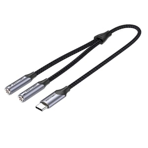 VENTION USB-C Male to TRS Audio & Mic Jack 0.3M Gray Aluminum Alloy TypeModel # BGPHY