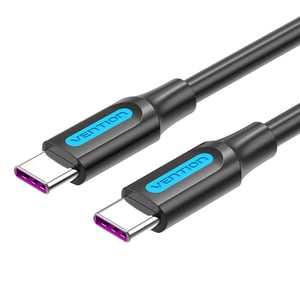 VENTION USB 2.0 C Male to C Male 5A Cable 0.5M Black PVC TypeModel # COTBD