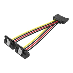 VENTION SATA 15P Male to 90 2*15P Female Power Splitter Cable 0.15M BlackModel # KDBBB