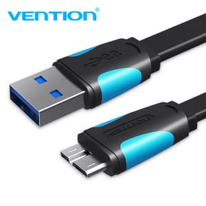 Vention Flat USB 3.0 A Male To Micro B Male Cable 1m Black - VAS-A12-B100