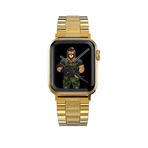 Green Lion Mettalic Grande Acero Correa Bracelet Watch Strap, Fit & Comfortable, Metal Link Bracelet, Replacement Wrist Band Compatible for Apple Watch 42 / 44mm - Gold
