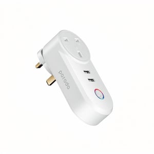 

Porodo Lifestyle Dual USB-Port Smart Wifi Plug Set Schedule UK 16A with Voice Control- White