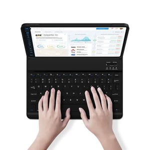

Green Lion Premium Leather iPad Case with Wireless Keyboard (English/Arabic) for Apple iPad Mini 8.3" 2021- Black