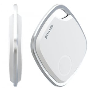 Porodo Lifestyle Smart Tracker Keep Your Things Safe & Within Reach GPS Locator Tag with Camera Shutter Remote - White