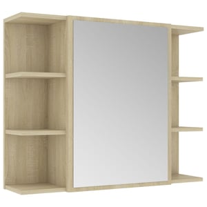 

vidaXL Bathroom Mirror Cabinet Sonoma Oak 80x20.5x64 cm Engineered Wood