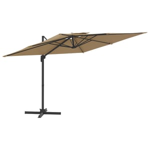 vidaXL Double Top Cantilever Umbrella Taupe 300x300 cm