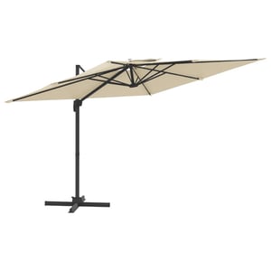

vidaXL Double Top Cantilever Umbrella Sand White 300x300 cm