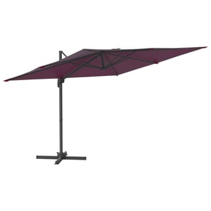 vidaXL Cantilever Umbrella with Aluminium Pole Bordeaux Red 400x300 cm