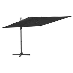 vidaXL Cantilever Umbrella with Aluminium Pole Black 400x300 cm