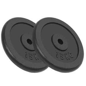 

vidaXL Weight Plates 2 pcs 2x15 kg Cast Iron