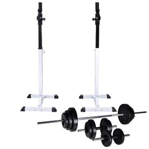 

vidaXL Barbell Squat Rack with Barbell and Dumbbell Set 30.5 kg