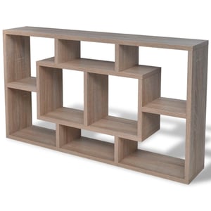 

vidaXL Floating Wall Display Shelf 8 Compartments Oak Colour