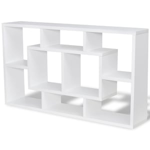 

vidaXL Floating Wall Display Shelf 8 Compartments White