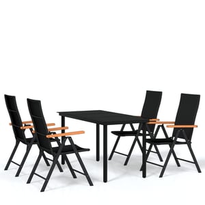 

vidaXL 5 Piece Garden Dining Set Black