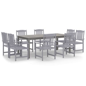 

vidaXL 9 Piece Garden Dining Set Solid Wood Acacia Grey