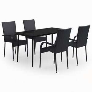 

vidaXL 5 Piece Garden Dining Set Black