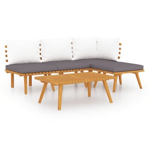

vidaXL 5 Piece Garden Lounge Set with Cushions Solid Acacia Wood