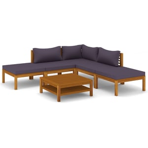 

vidaXL 6 Piece Garden Lounge Set with Cushion Solid Acacia Wood