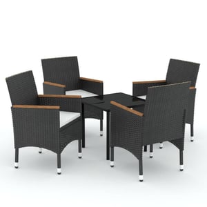 

vidaXL 5 Piece Garden Dining Set with Cushions Black