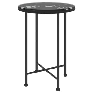 

vidaXL Dining Table Black 55 cm Tempered Glass and Steel