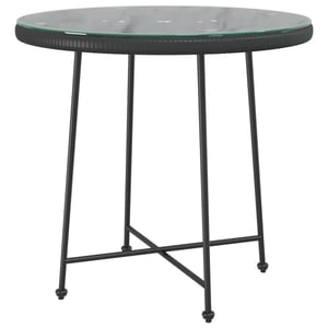 

vidaXL Dining Table Black 80 cm Tempered Glass and Steel