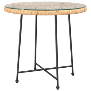 

vidaXL Dining Table 80 cm Tempered Glass and Steel