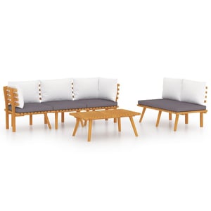 

vidaXL 5 Piece Garden Lounge Set with Cushions Solid Acacia Wood