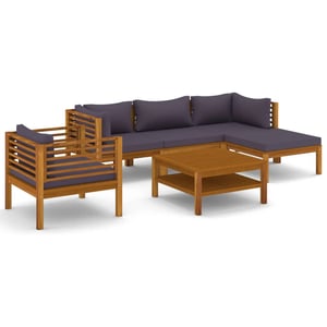 

vidaXL 6 Piece Garden Lounge Set with Cushion Solid Acacia Wood