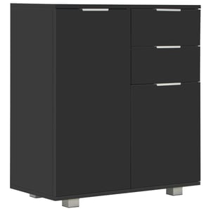 

vidaXL Sideboard High Gloss Black 71x35x76 cm Engineered Wood