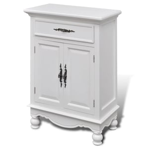 

vidaXL Wooden Cabinet with 2 Doors 1 Drawer White