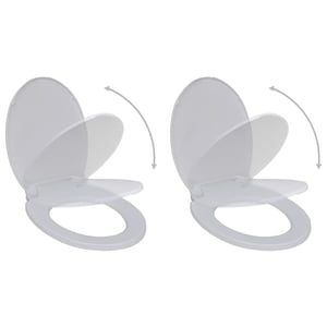 

vidaXL Toilet Seats with Soft Close Lids 2 pcs Plastic White
