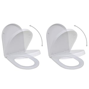 

vidaXL Toilet Seats with Soft Close Lids 2 pcs Plastic White